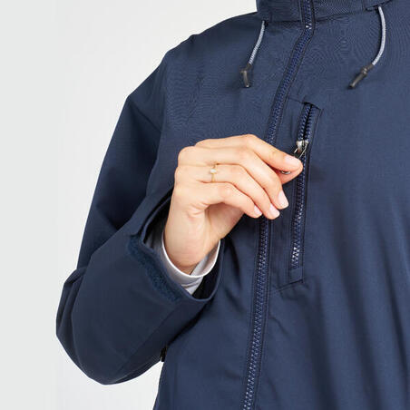 Куртка жіноча Sailing 500 для вітрильного спорту водонепроникна темно-синя