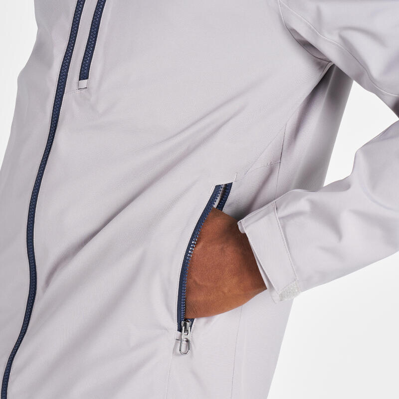 Veste de voile imperméable coupe vent Homme - Sailing 500 grise claire