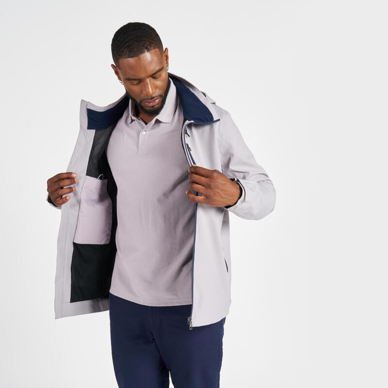 Veste de voile imperméable coupe vent Homme - Sailing 500 grise claire