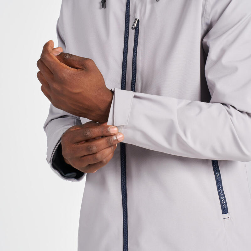 Veste de voile imperméable coupe vent Homme - Sailing 500 grise claire