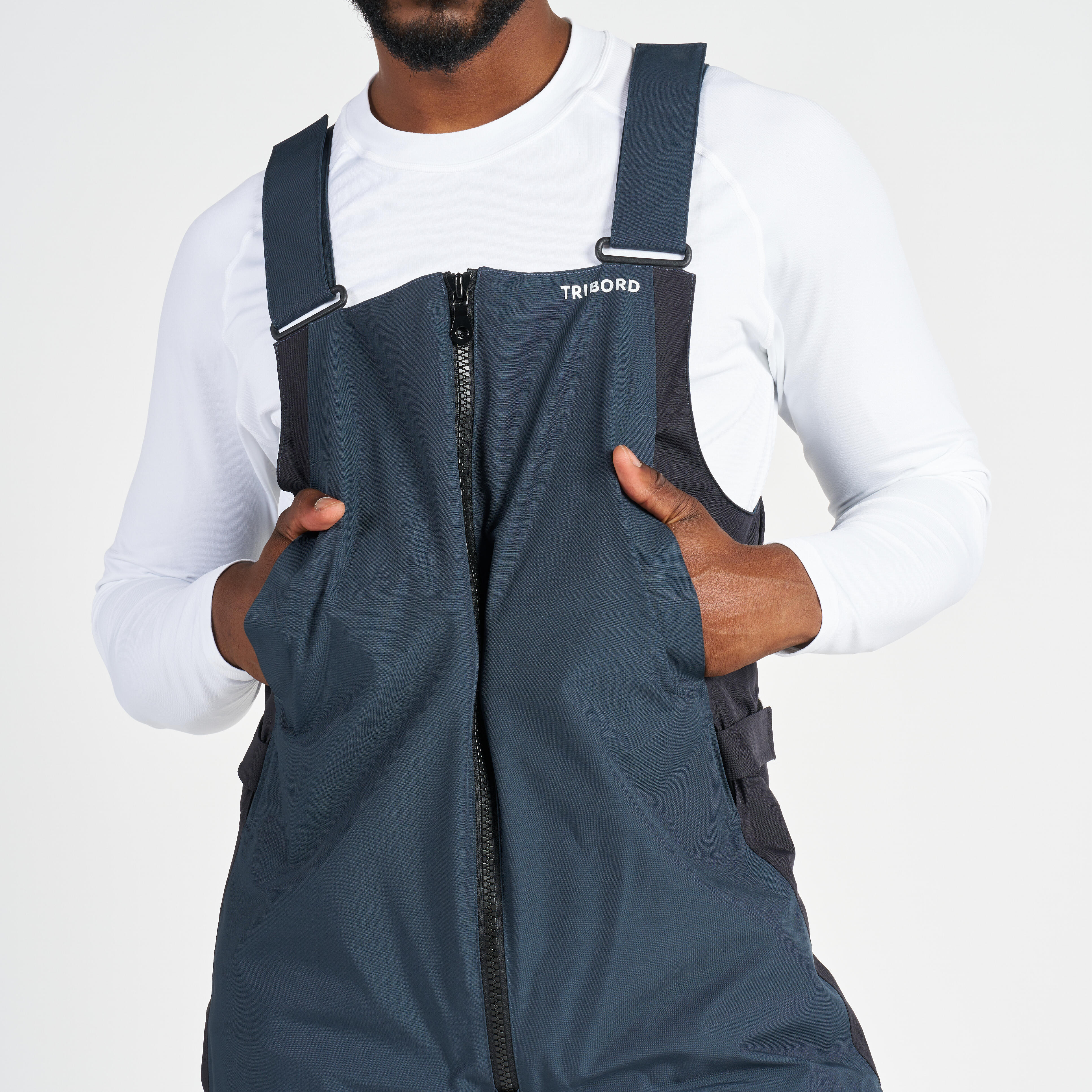 Men's sailing overalls - dungarees 500 dark grey