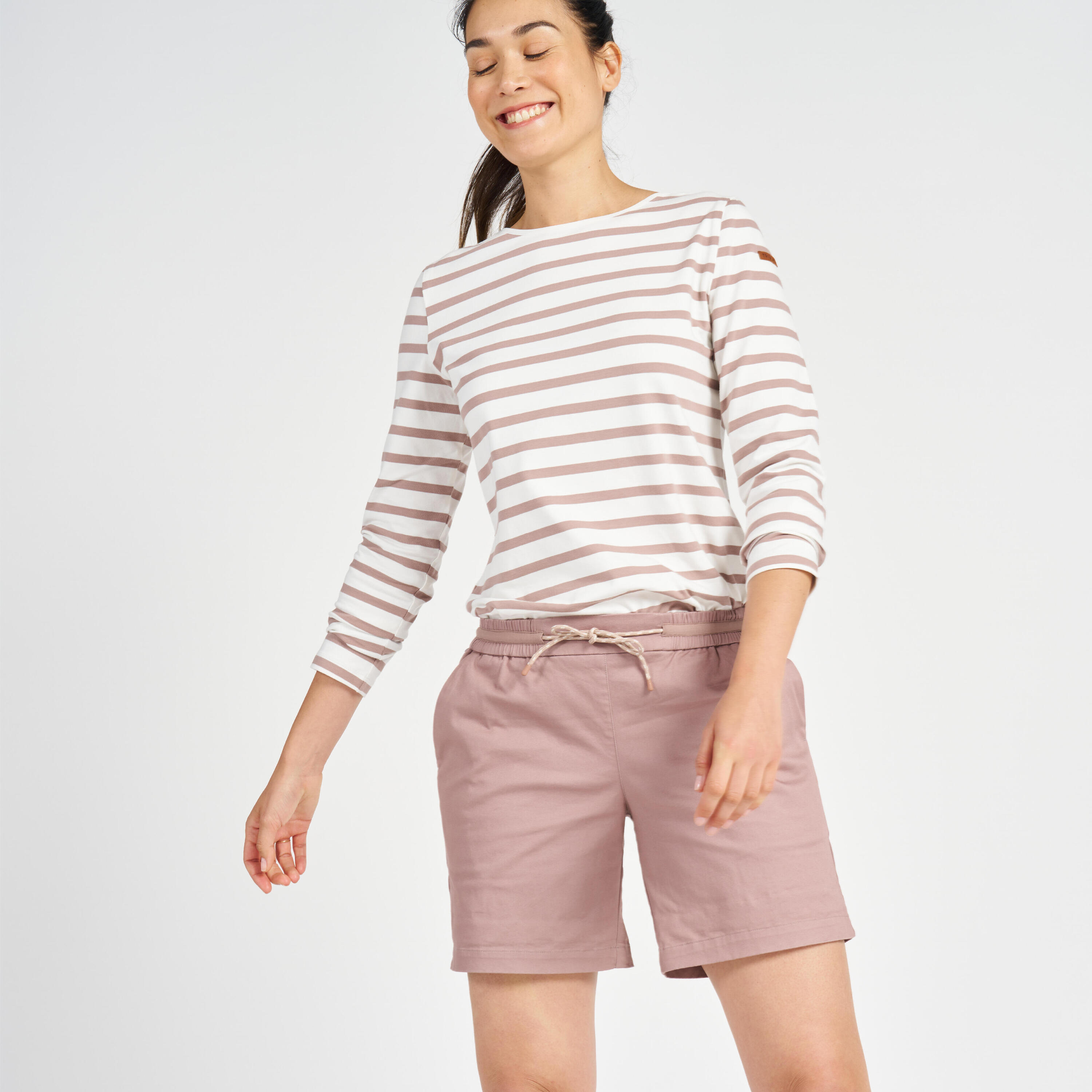 Pantaloncini vela donna SAILING 100 rosa  8/8