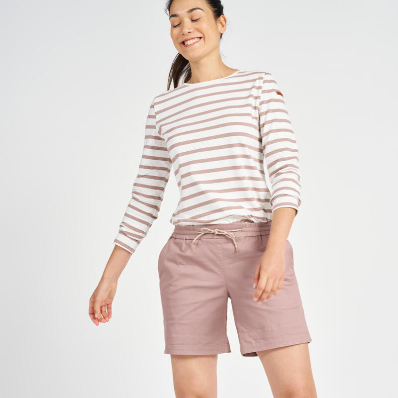 Pantalón Corto Vela Sailing 100 Mujer Topo Rosado