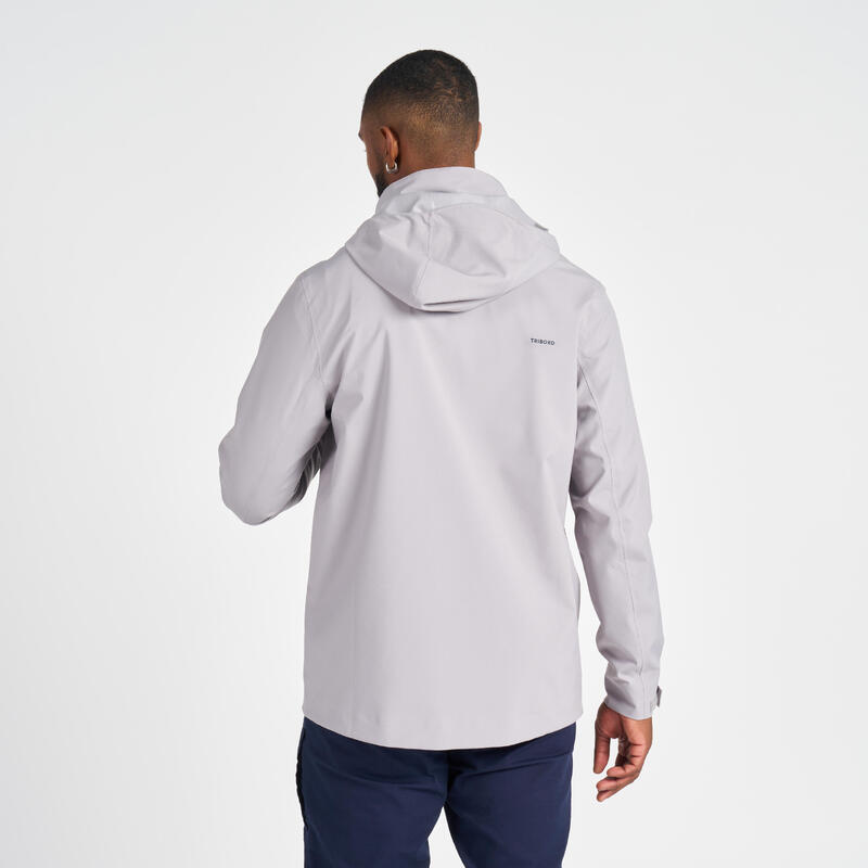 Veste de voile imperméable coupe vent Homme - Sailing 500 grise claire