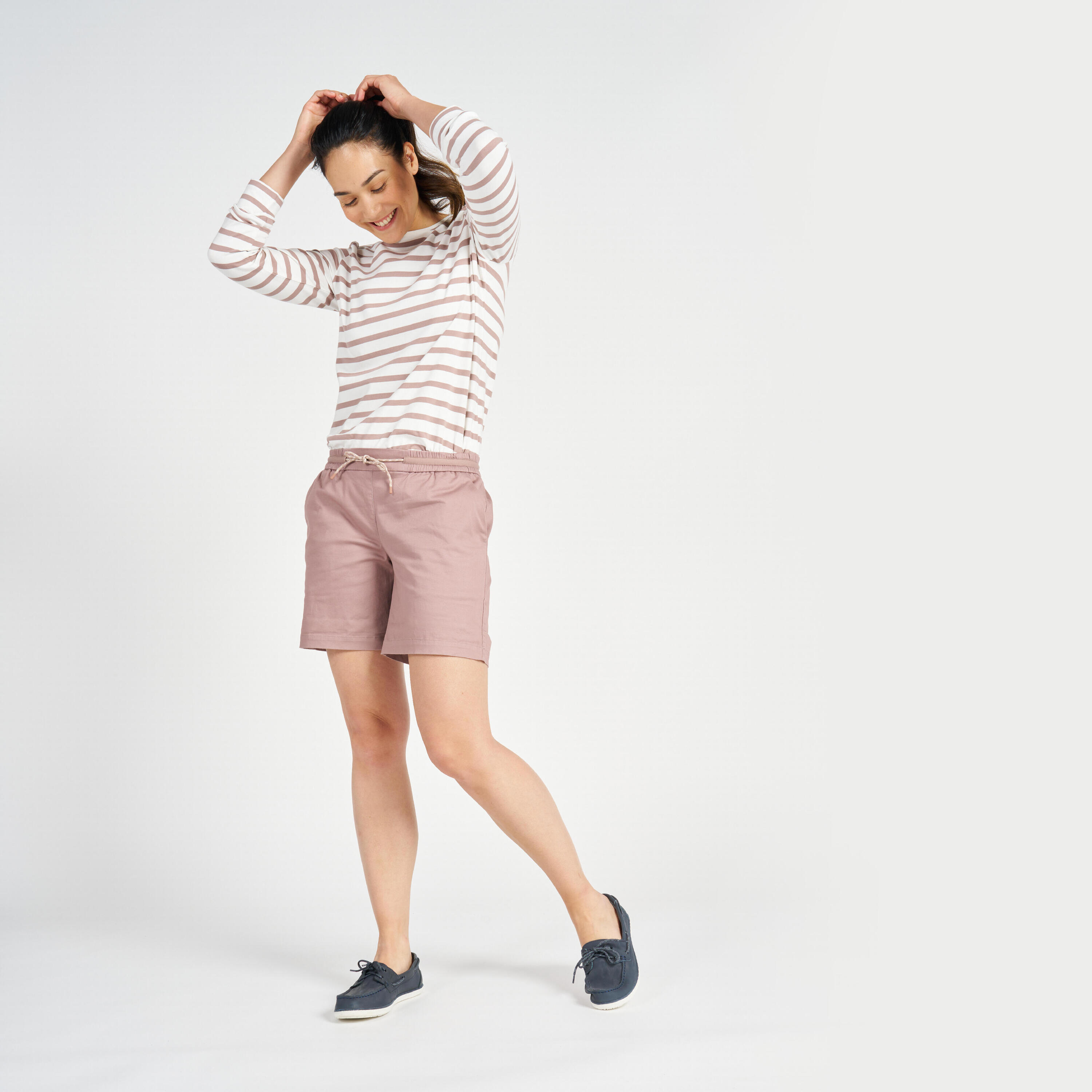 Pantaloncini vela donna SAILING 100 rosa  7/8