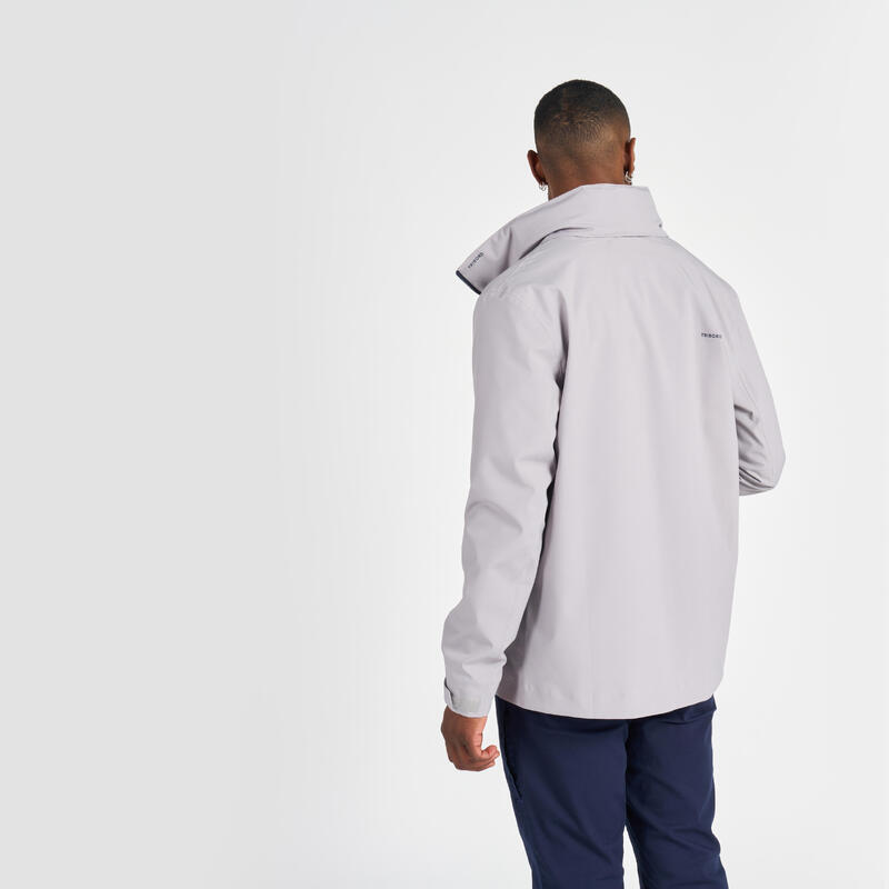 Veste de voile imperméable coupe vent Homme - Sailing 500 grise claire