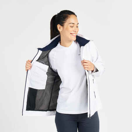 Women's sailing waterproof windproof jacket SAILING 300 - White