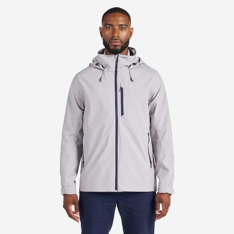 Veste impermeable voile coupe vent Homme SAILING 300 Grise claire pour les clubs et collectivites Decathlon Pro