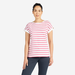 T-shirt manches courtes - marinière de voile sailing 100 femme ecru rose