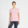 T-Shirt Manches courtes - marinière de voile Sailing 100 Femme Ecru rose