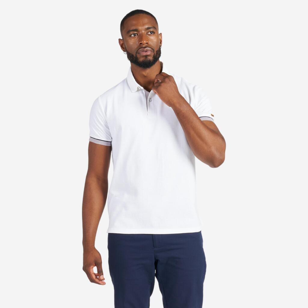 Poloshirt Segeln Herren kurzarm - Sailing 100 grau