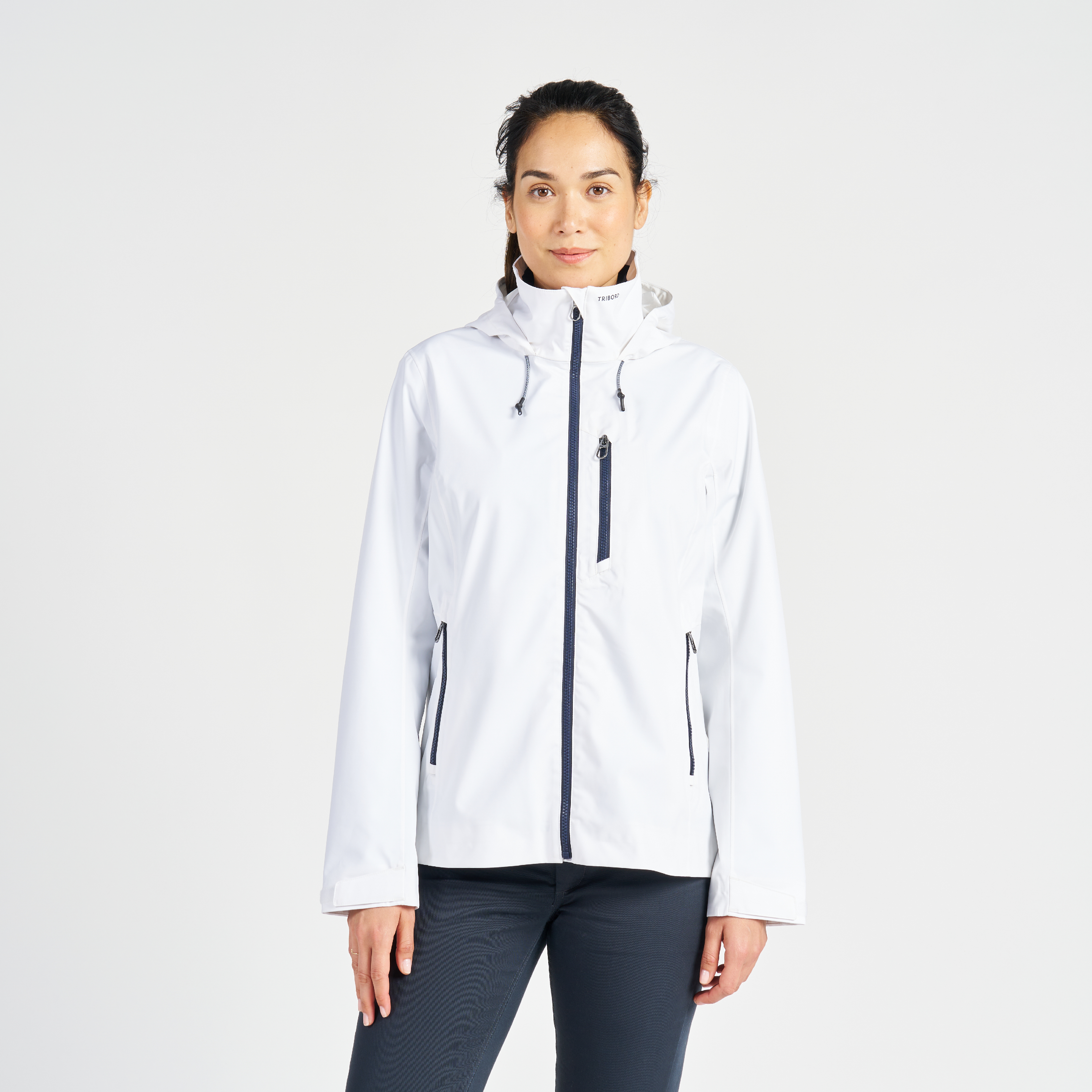 Veste imperméable coupe-vent de voile Femme SAILING 300 Blanche