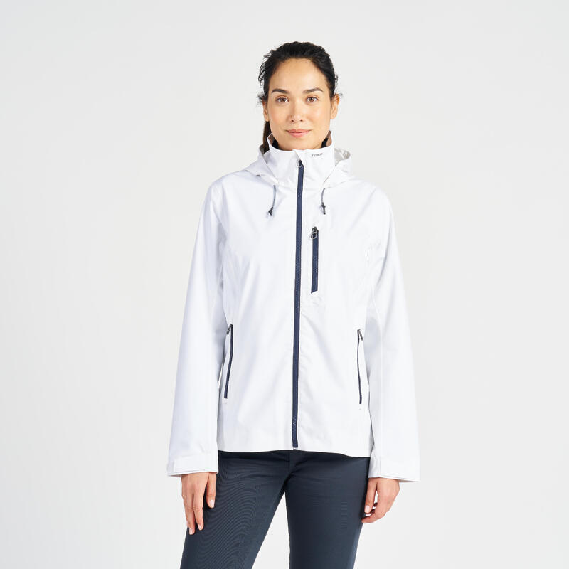 Regenjacke Segeln Damen wasserdicht winddicht - Sailing 300 weiss