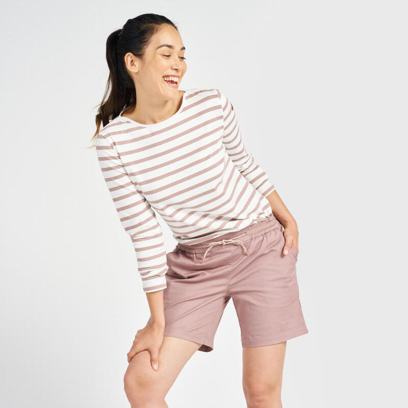 Pantalón Corto Vela Sailing 100 Mujer Topo Rosado