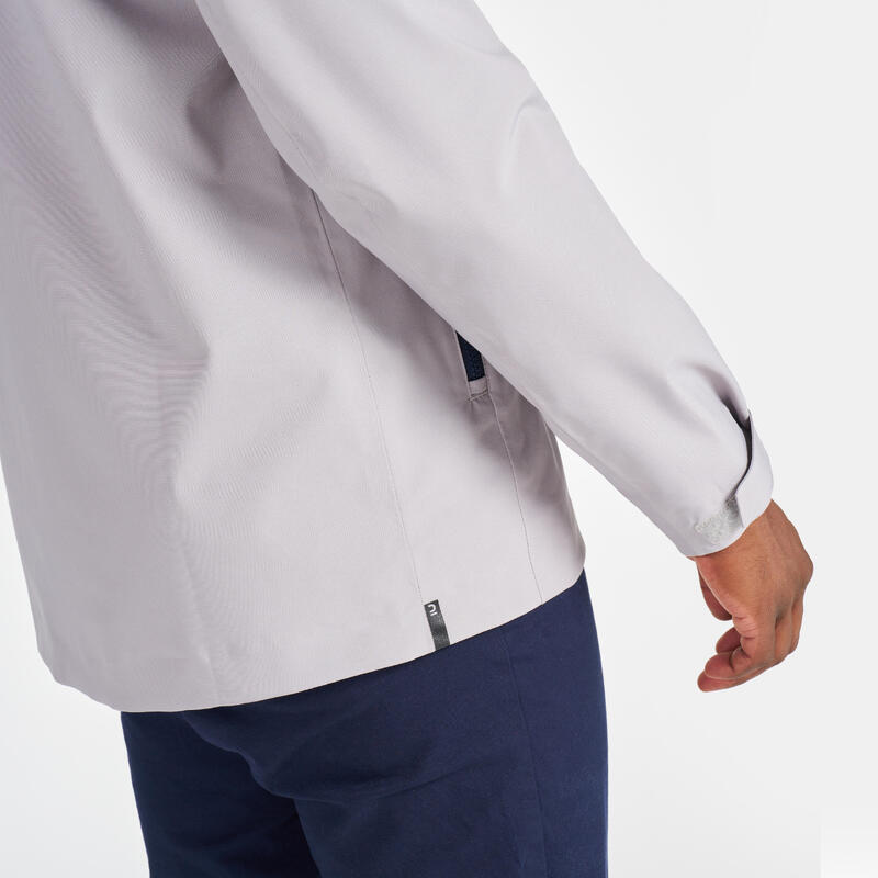Veste de voile imperméable coupe vent Homme - Sailing 500 grise claire