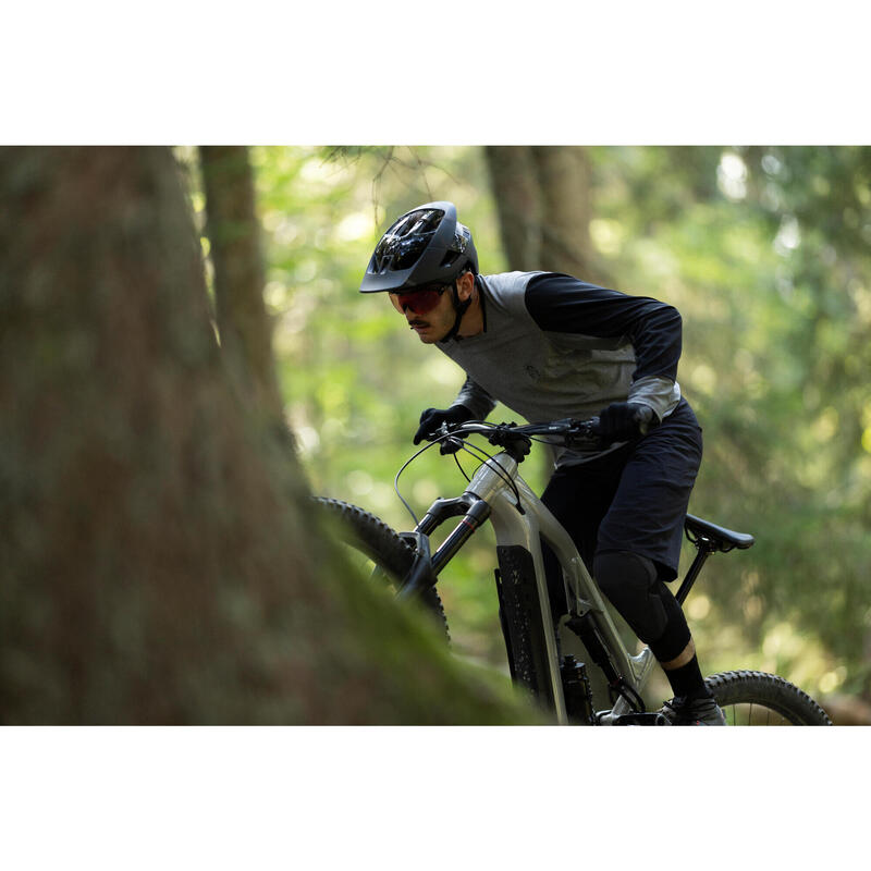 Long-Sleeved Mountain Biking Jersey EXPL 100 - Burgundy