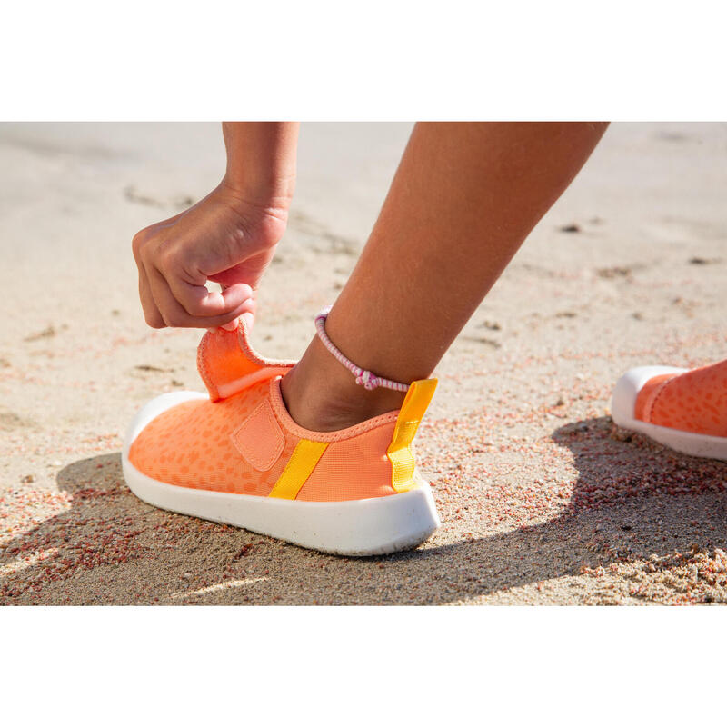 Chaussures aquatiques avec scratch Enfant - Aquashoes 120 - Abricot