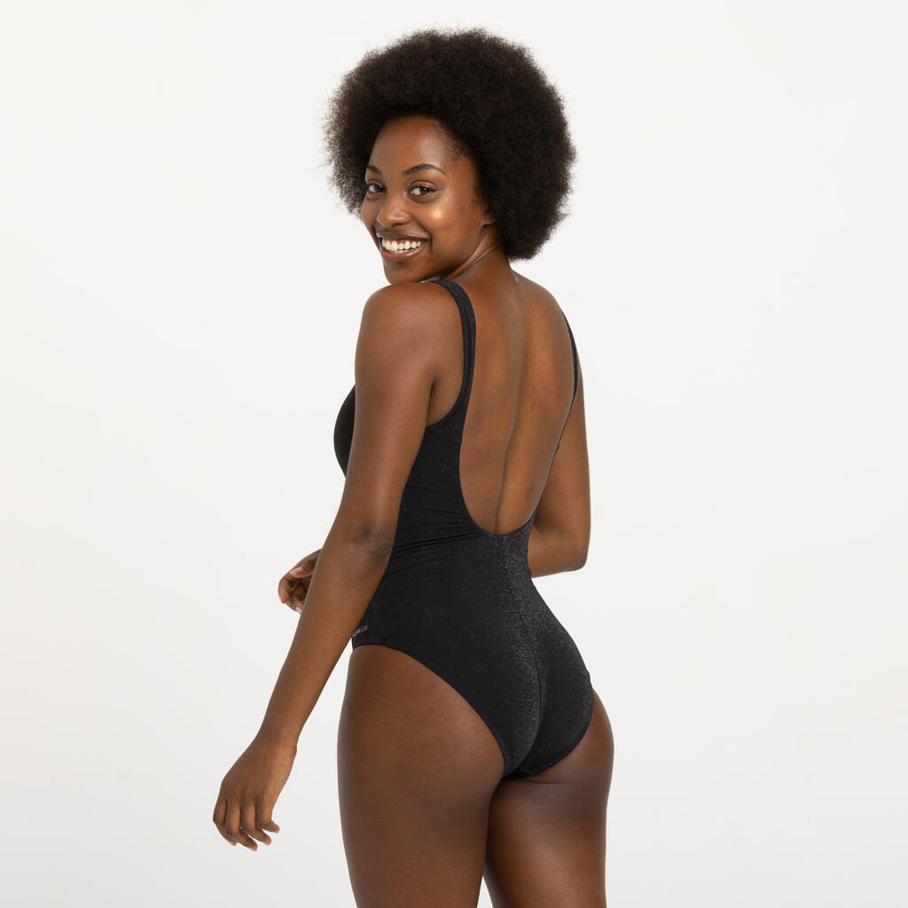 Jednodijelni kupaći kostim Heva Joy Starlight ženski crni sa šljokicama
