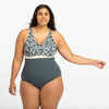 Women's 1-piece Swimsuit Mia Palm Beige Khaki Cup size D/E