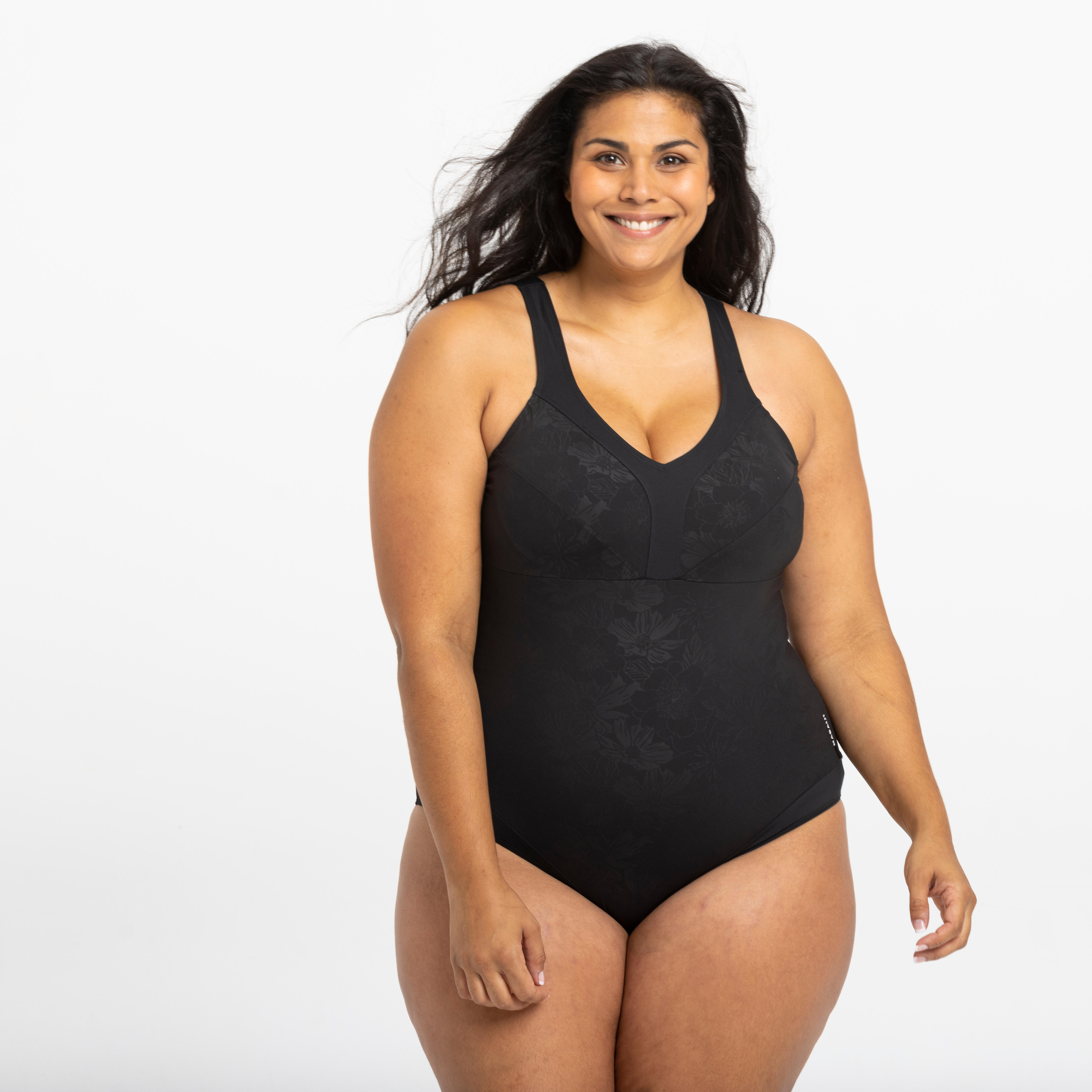 Women's 1-Piece Shorty Swimsuit - 100