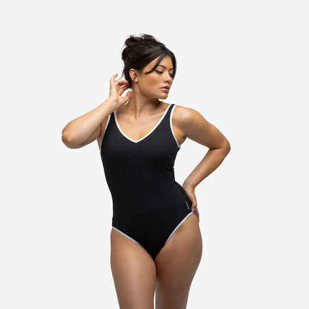 Moteriškas vientisas maudymosi kostiumėlis „Virginia“, juodas