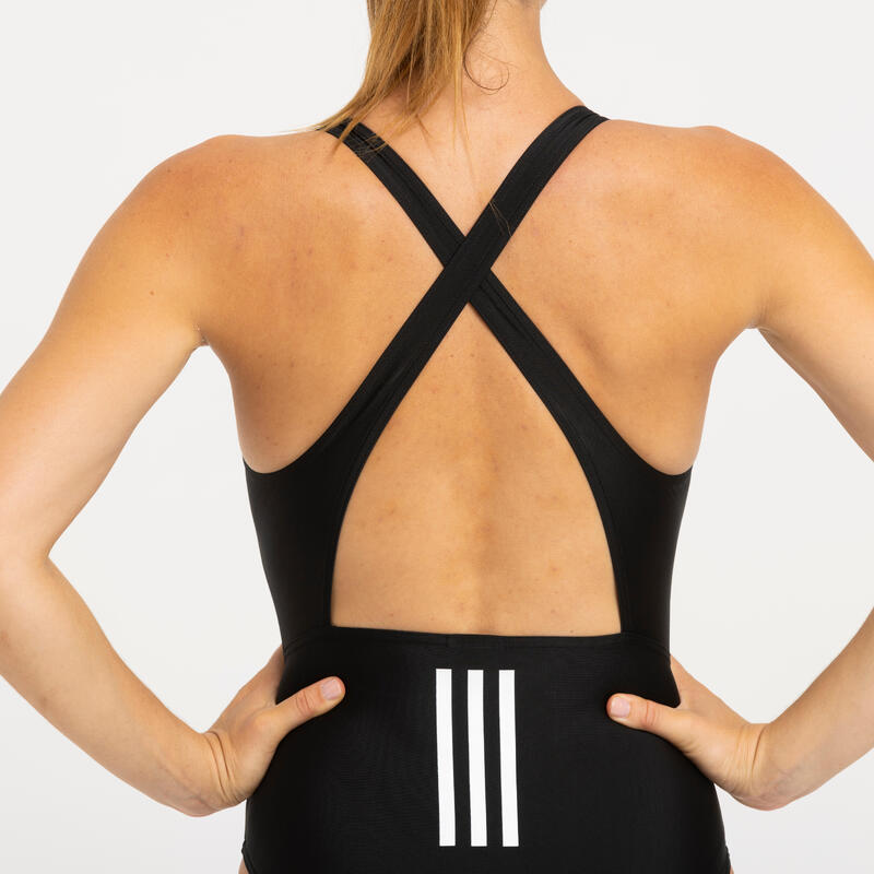 Fato de Banho de Natação Mulher ADIDAS 3-STRIPES Preto