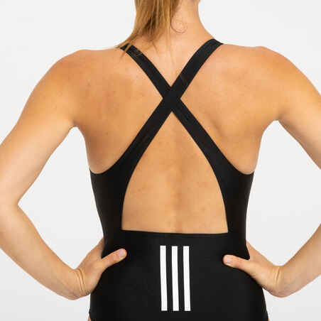 Vientisas moteriškas maudymosi kostiumėlis „Adidas 3-stripes“, juodas