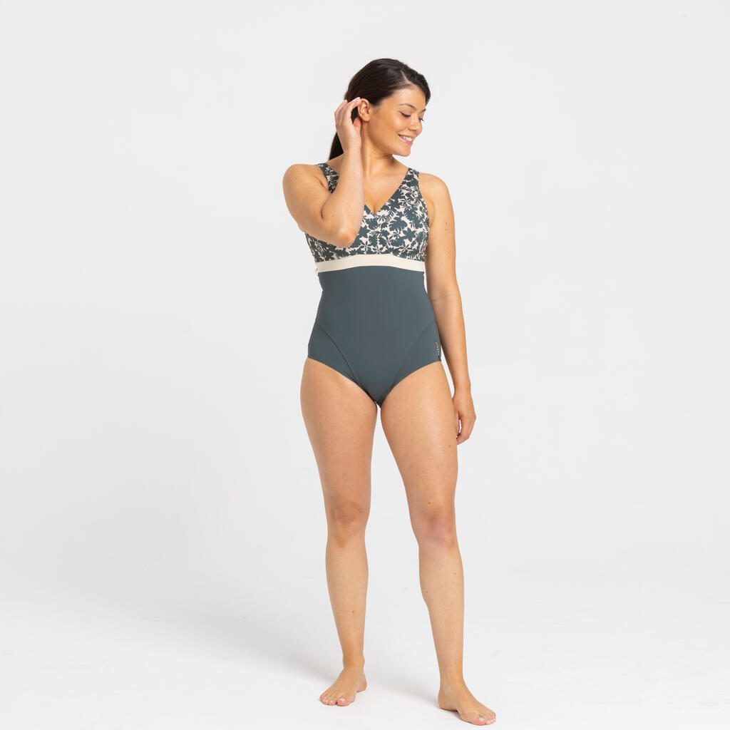 Women's 1-piece Swimsuit Mia Palm Beige Khaki Cup size D/E