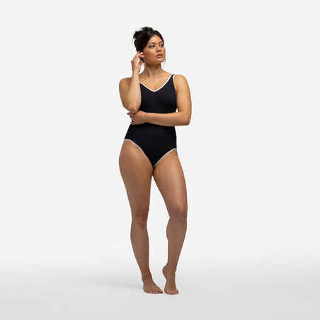 Moteriškas vientisas maudymosi kostiumėlis „Virginia“, juodas