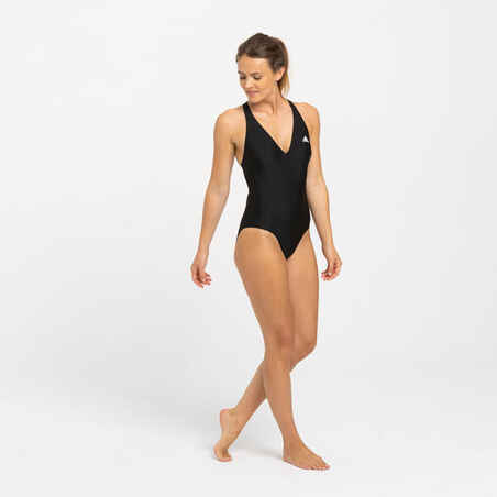 Vientisas moteriškas maudymosi kostiumėlis „Adidas 3-stripes“, juodas