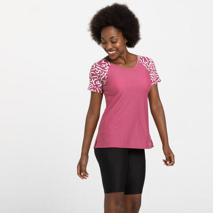 Badpak met tankini-effect voor zwemmen dames Una roze ondu