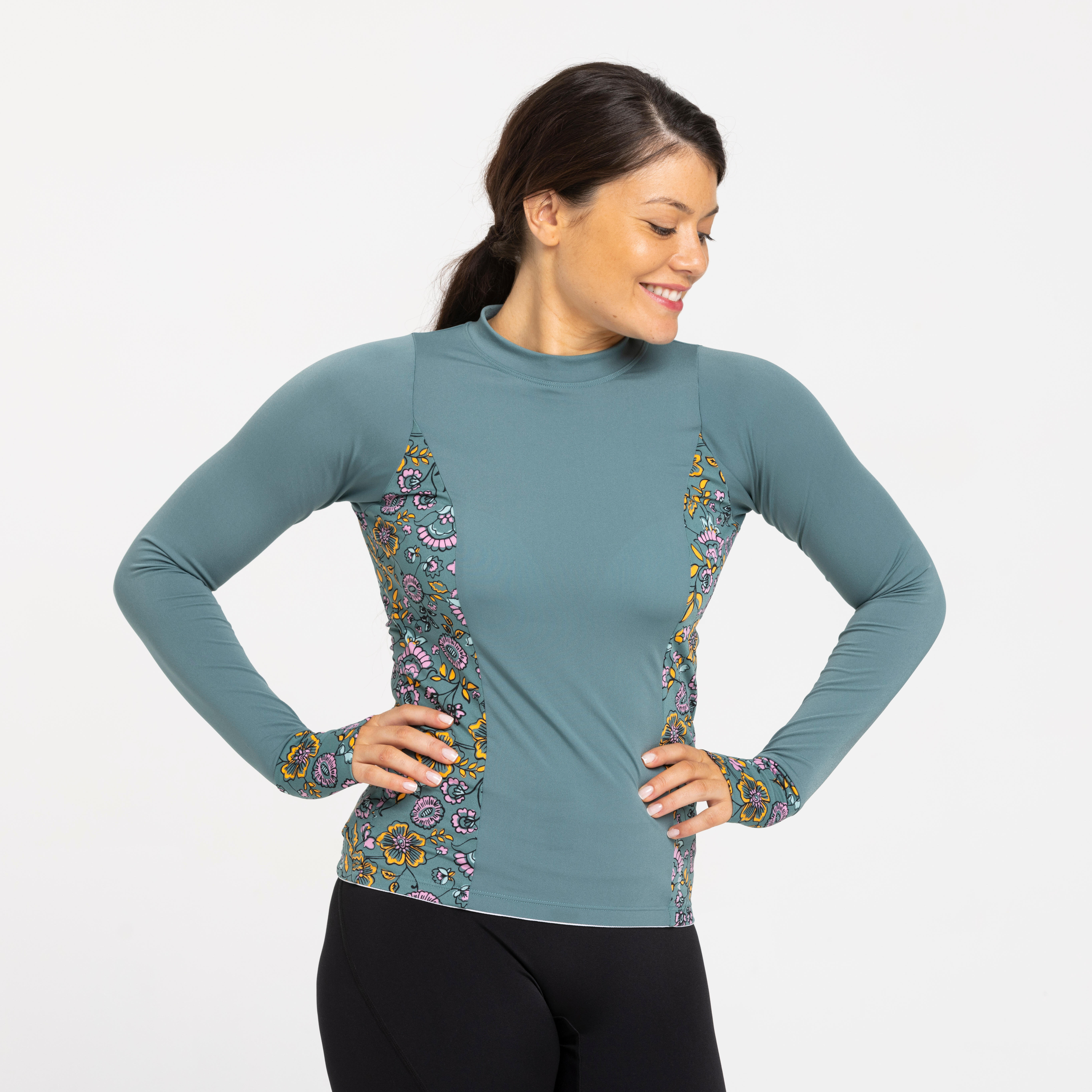 Women's Swimming Top Una Batik Stylish & Supportive Green