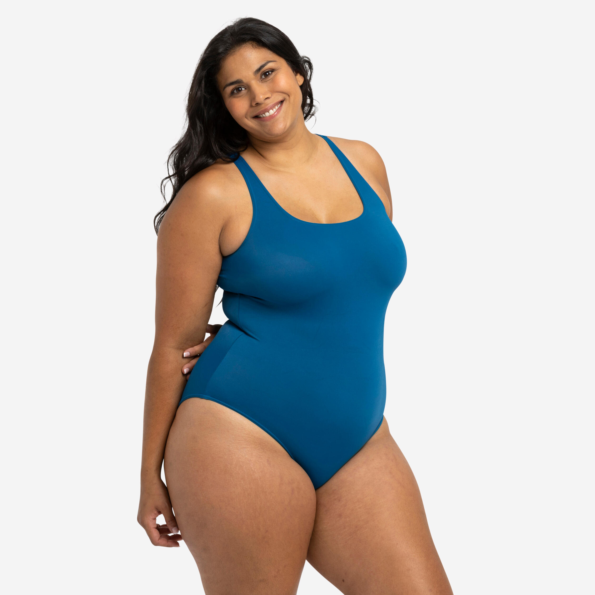 Reduce MIARHB Women's One-Piece Solid Color Sexy No Steel Support Swimsuit  With Chest Pad XL Blue 2023