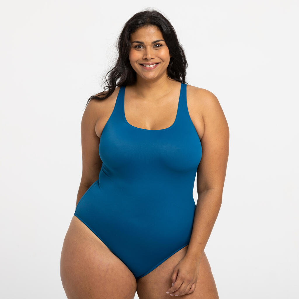 Vestido de baño enterizo de natación para Mujer Nabaiji 100 azul