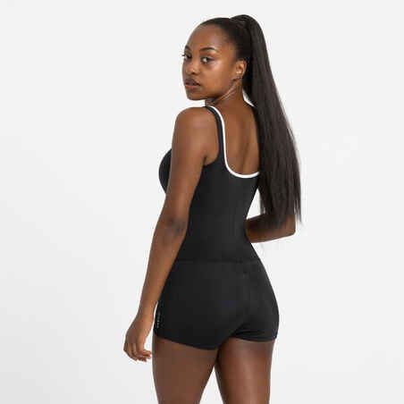 Women's 1-piece Heva swimsuit shorty zip black