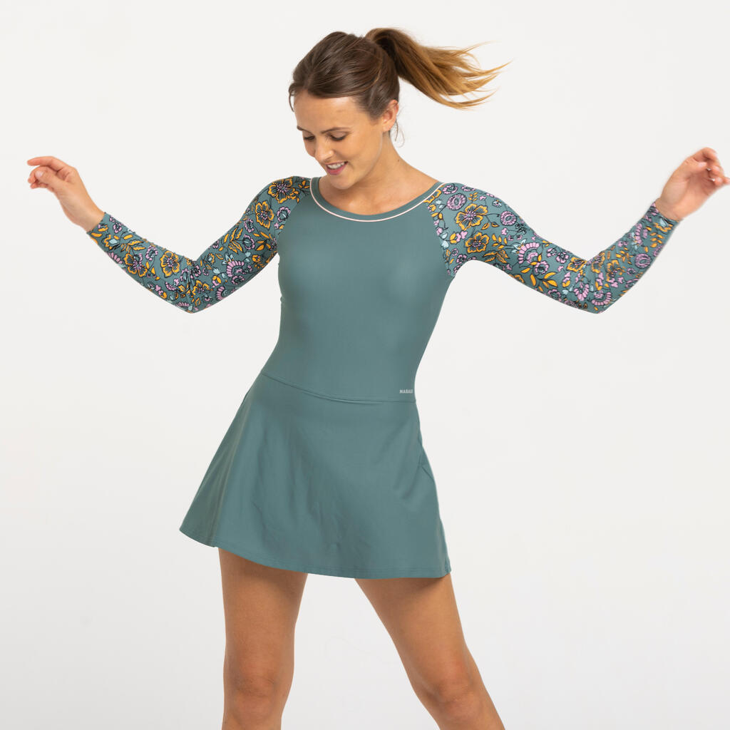 Maillot de Bain de Natation Femme 1 Pièce Una sleeve Bleu foncé