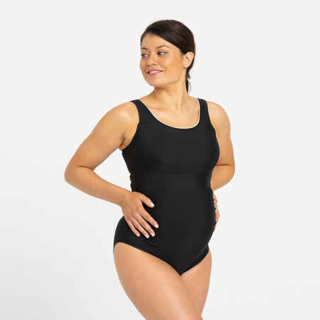 Moteriškas vientisas maudymosi kostiumėlis nėščiosioms „Nora“, juodas