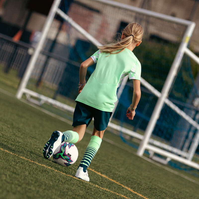 Maillot de football VIRALTO fille AQUA vert et blanc