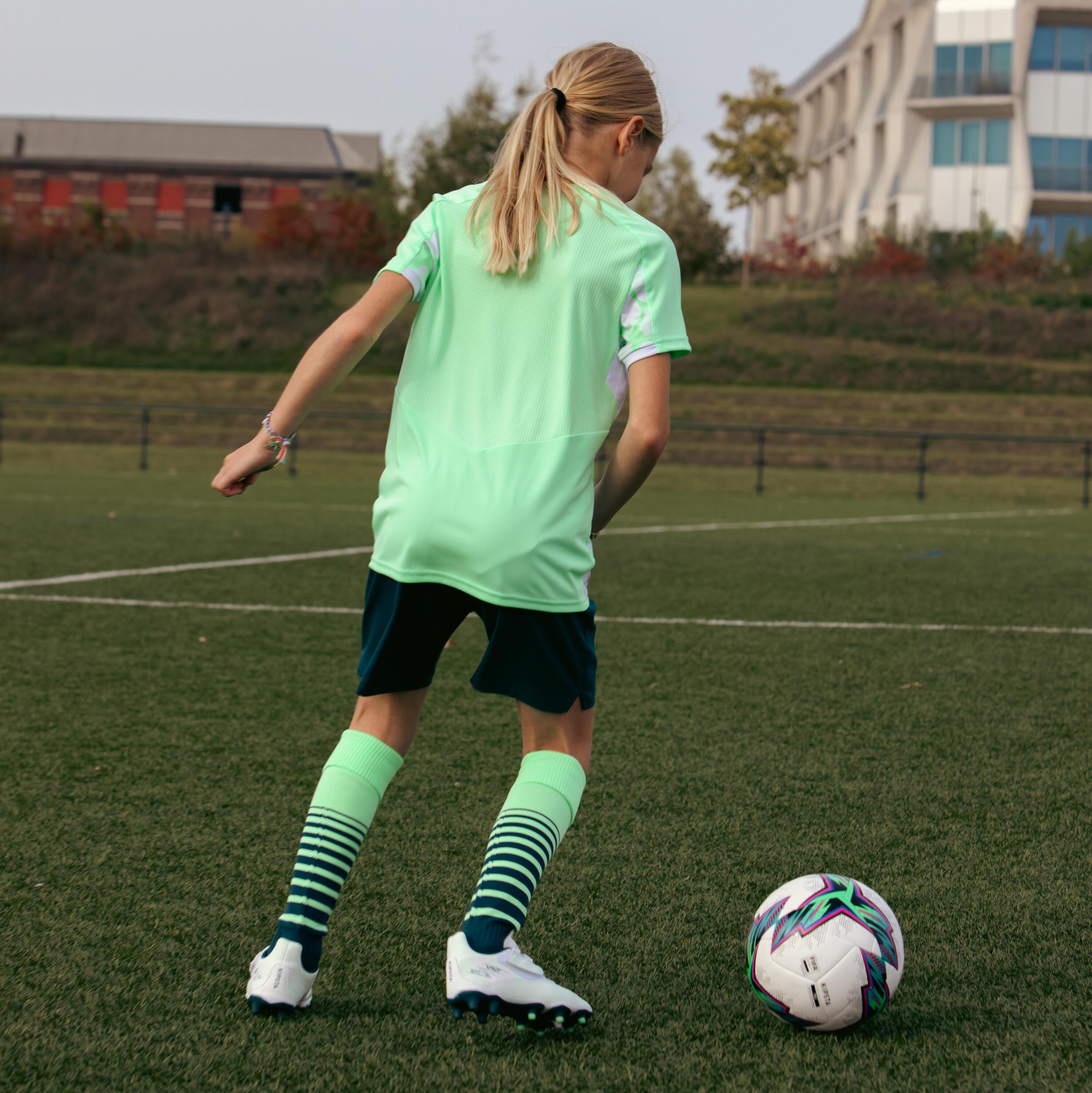 SHORT DE FOOTBALL VIRALTO FILLE VERT 13/21