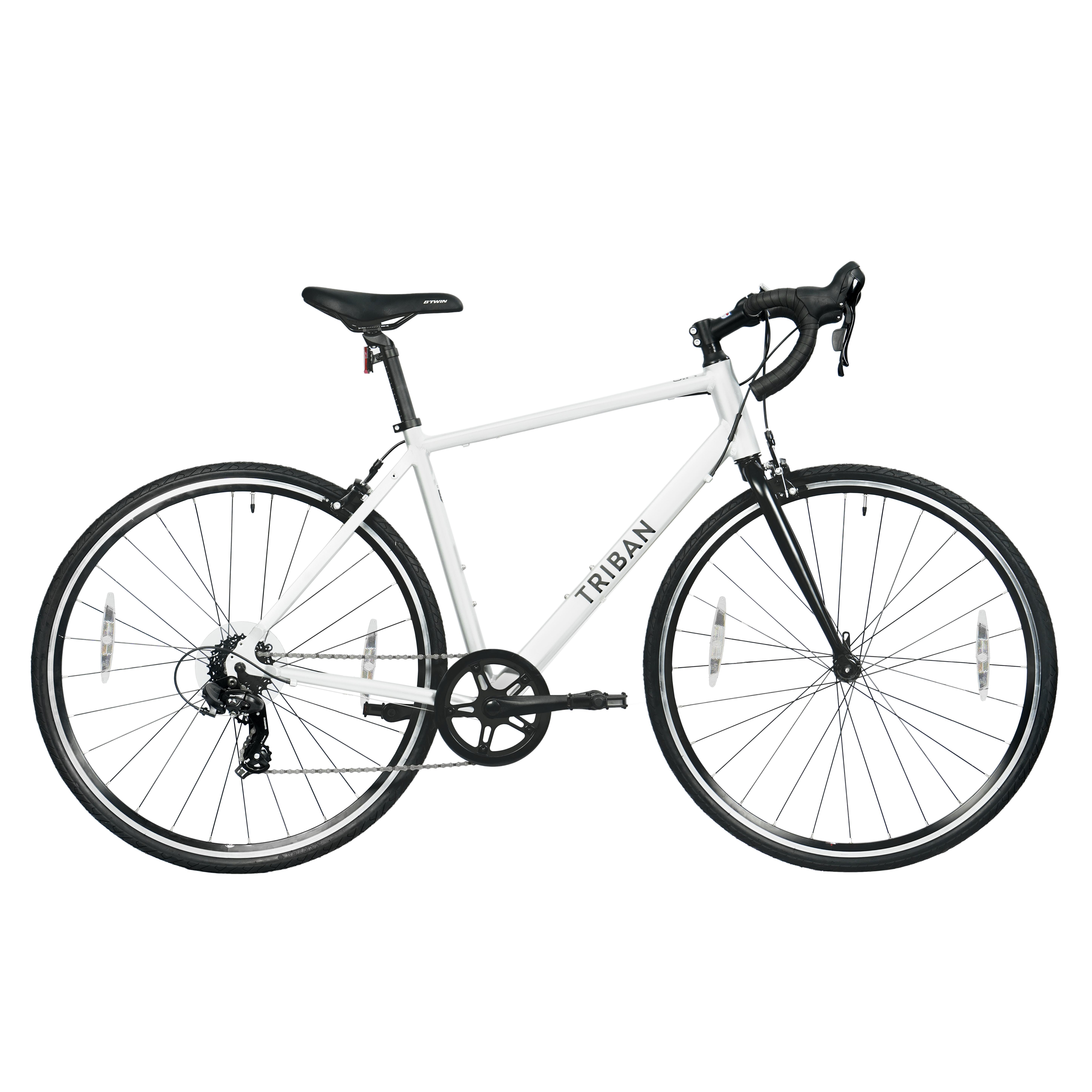 Buy Adult Road Bike Triban RC 100 Flat Bar Grey Online Decathlon