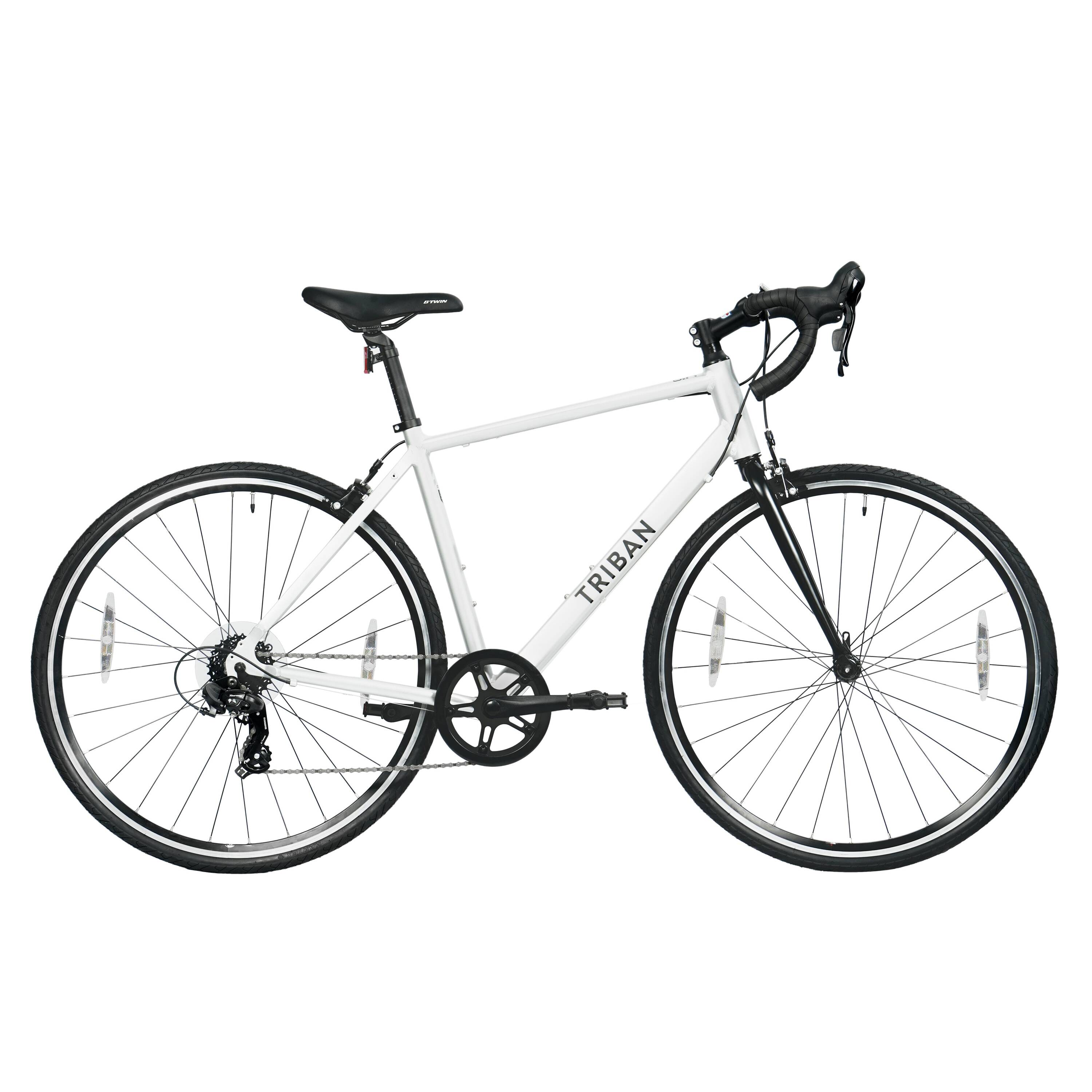 Road Bike Triban RC100 Drop Bar - Integrated Shifters, 7 Speed, Aluminium Frame -  1