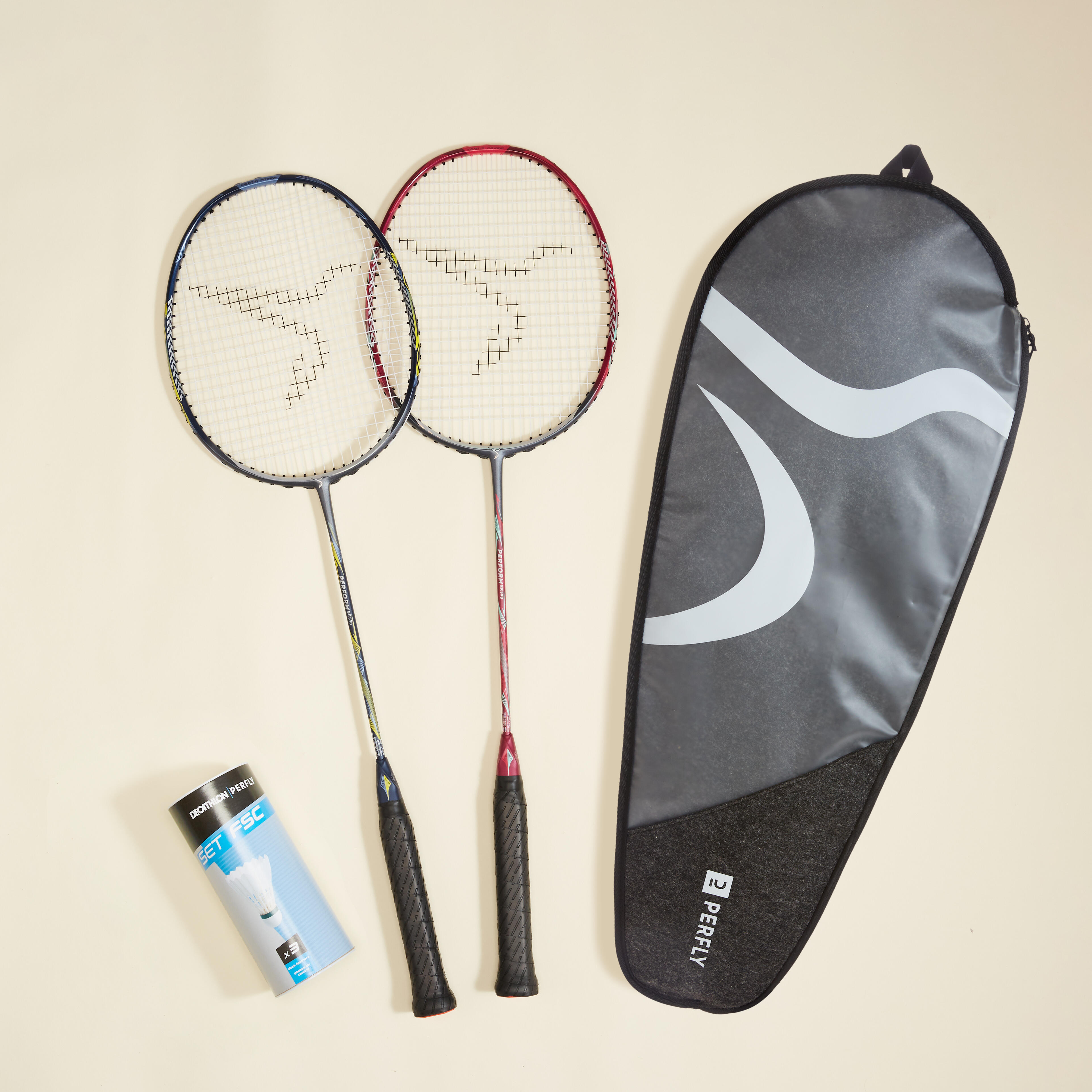 BADMINTON ADULT RACKET BR SET PERFORM 590 BLUE PURPLE