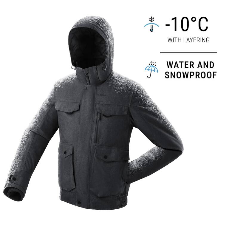 Men Winter Hiking Jacket SH500 Snow & Waterproof -10°C Black