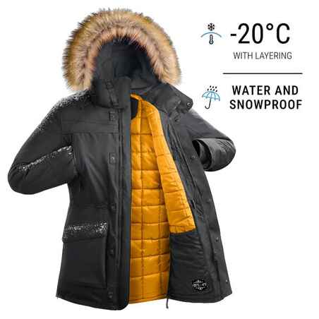 Men’s waterproof hiking parka -20°C, NH900 - Black