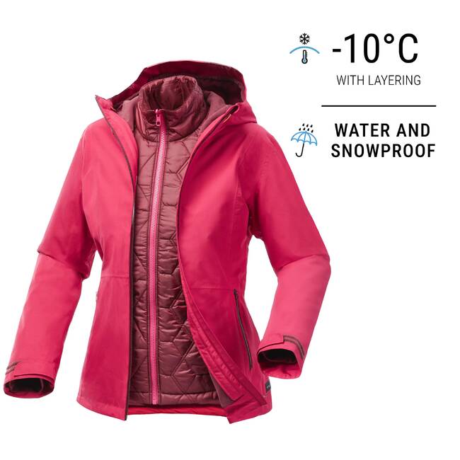 Buy Women's 3 In 1 Waterproof Comfort 8C Travel Trekking Jkt Online