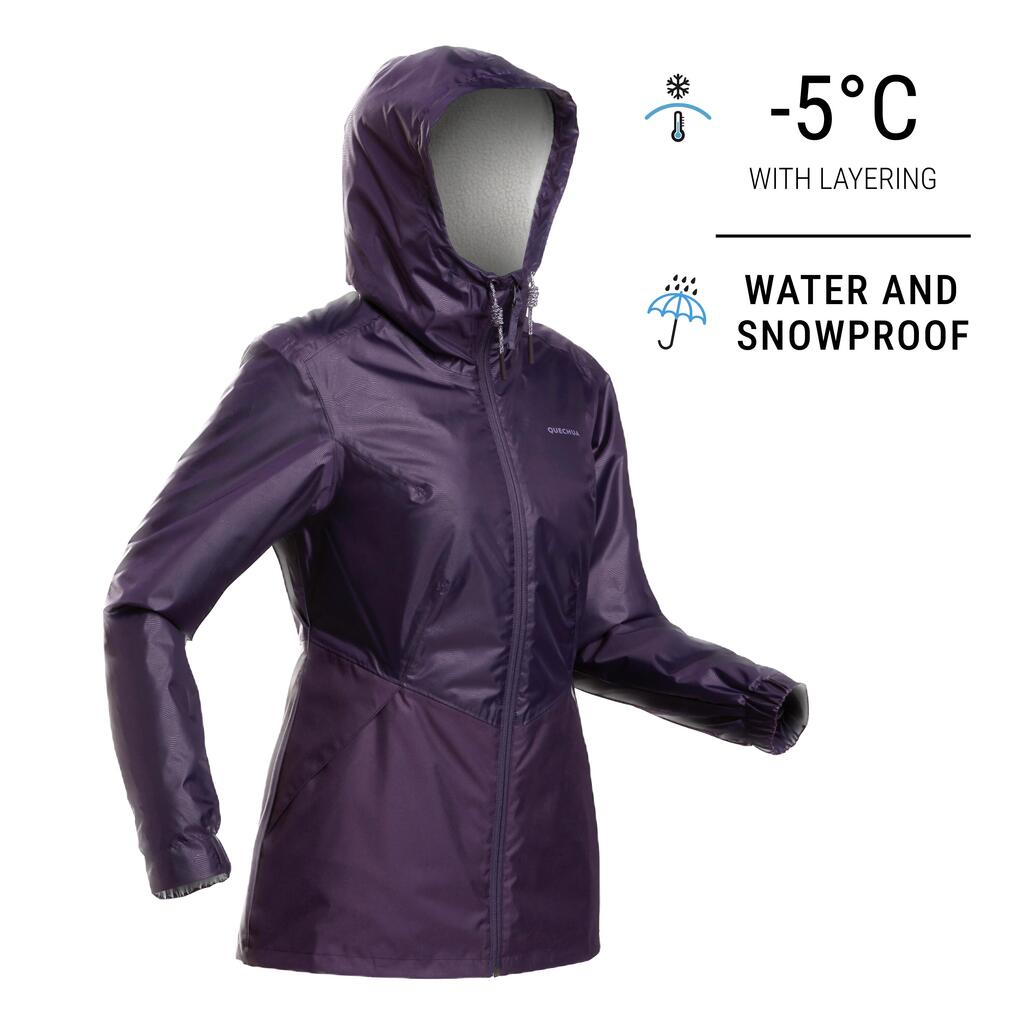 Women’s waterproof winter hiking jacket - SH100 -5°C