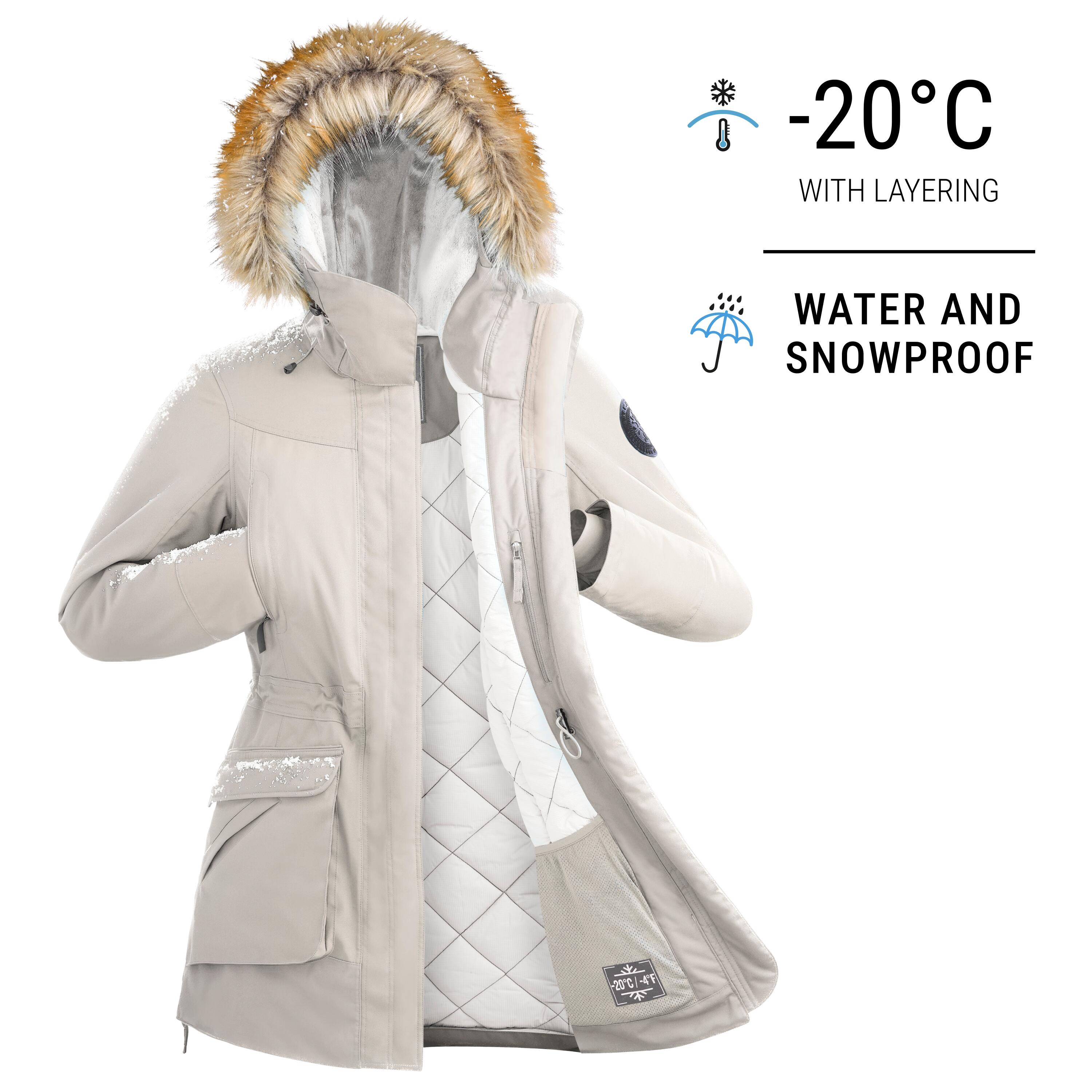 Women's Waterproof Hiking Parka -20°C NH900 - Beige 14/29