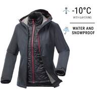 WOMEN WARM WATER-REPELLENT SNOW HIKING TROUSERS - SH500 BLACK