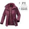 Women Travel Waterproof 3-in-1 jacket - Travel 100  0° - Burgundy