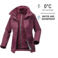 WOMEN SNOW HIKING WARM WATER-REPELLENT TROUSERS - SH100 BLACK